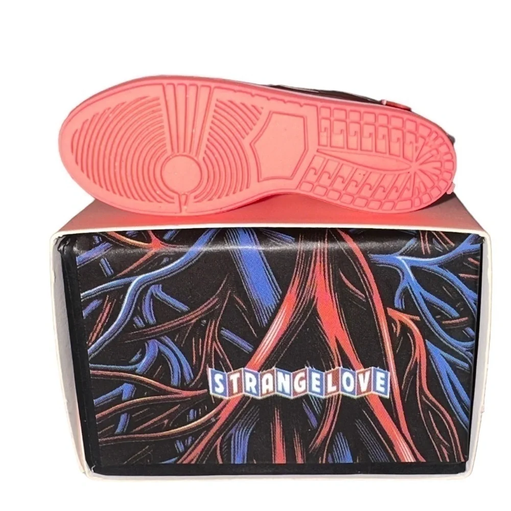 Strange Love 💗 ☠️ Nike Pink, White, & Red High Top Key Chain,Bag Charm w/Box